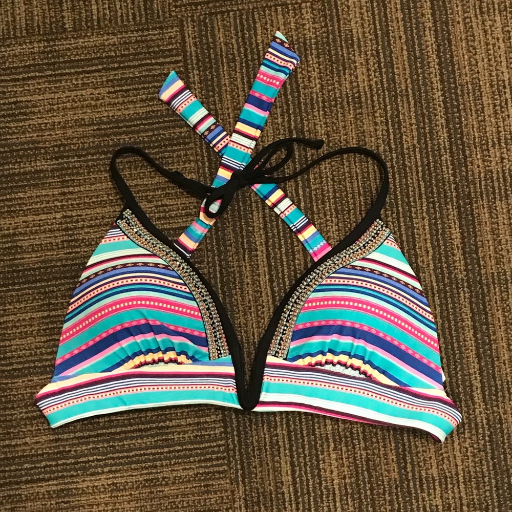 Turquoise patterned bikini top!๐๐๐ - Picture 1 of 2